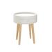 Storage Drawer Bedside Table, Round Nightstand White Sofa Side Table