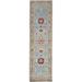Shahbanu Rugs Barely Blue Special Kazak with All Over Pattern Natural Dyes Pure Wool Hand Knotted Wide Runner Rug (2'8"x9'8")