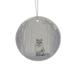 White and Silver Arctic Fox Porcelain Disc Christmas Ornament 4" (100mm)