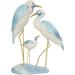 11 x 15 Light Blue Polystone Family Bird Sculpture with Yellow Accents by DecMode