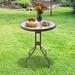 Outdoor Dining 24 inch Round Patio Bistro Coffee Table Tempered Glass Table Top