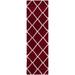 SAFAVIEH Hudson Amias Plush Geometric Shag Runner Rug Red/Ivory 2 3 x 16