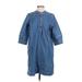 m.i.h Jeans Casual Dress - Shift Mock 3/4 sleeves: Blue Print Dresses - Women's Size Small