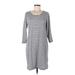 Sonoma Goods for Life Casual Dress: Gray Stripes Dresses - Women's Size Medium