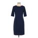 Vince Camuto Casual Dress - Sheath: Blue Solid Dresses - Women's Size 4