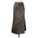 ASOS Casual Midi Skirt Calf Length: Tan Leopard Print Bottoms - Women's Size 2