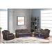 Brayden Studio® Clet 3 Piece Faux Reclining Living Room Set Faux Leather in Brown | 41 H x 79 W x 37 D in | Wayfair Living Room Sets