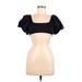 Zara Sleeveless Blouse: Black Solid Tops - Women's Size Medium