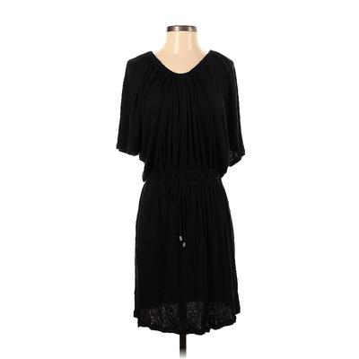 Calvin Klein Casual Dress - Popover Crew Neck Short Sleeve: Black Solid Dresses - Women's Size Small