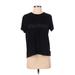 Reebok Short Sleeve T-Shirt: Black Graphic Tops - Women's Size Small