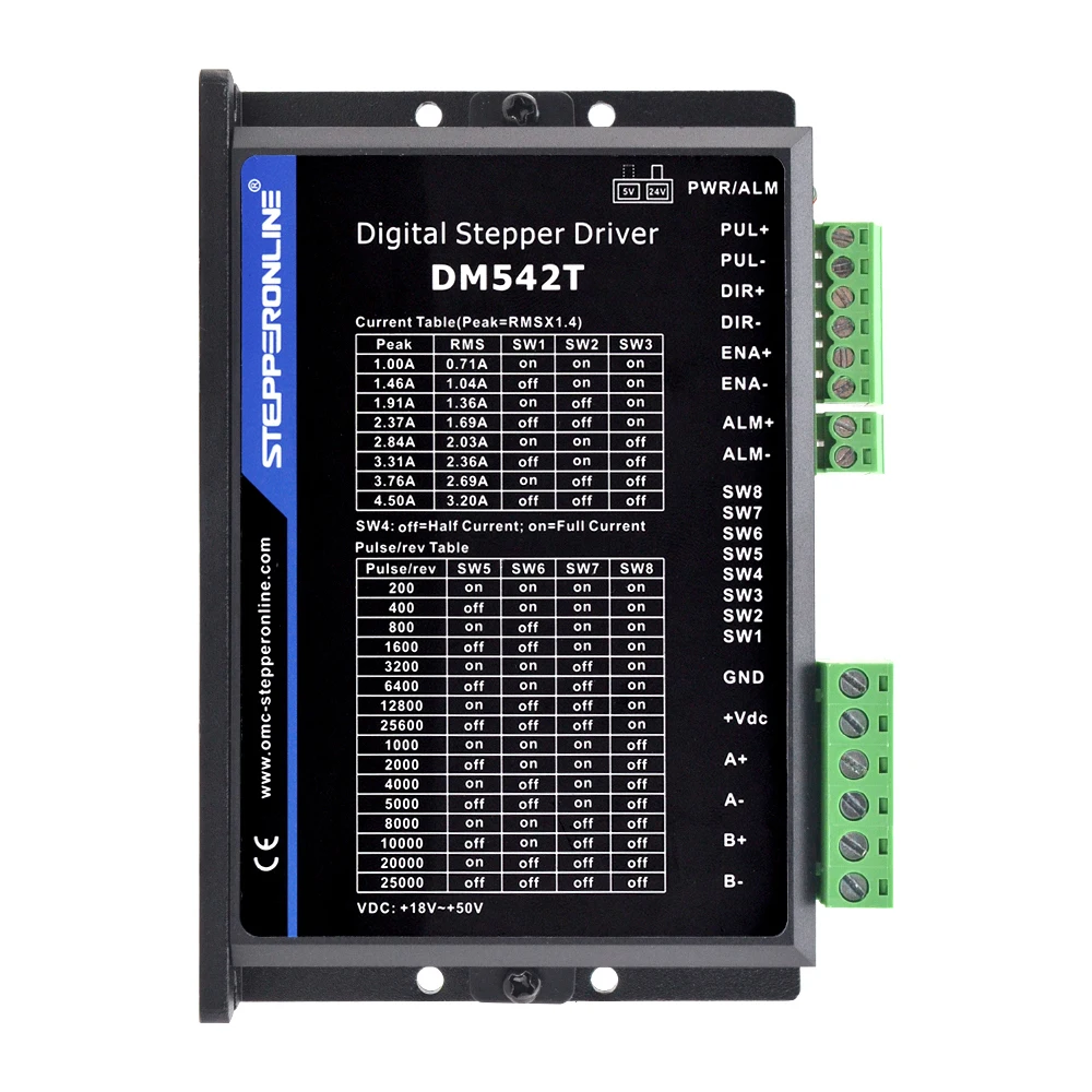 STEPPERONLINE DM542T Driver passo-passo 1.0-4.2A 20-50VDC Controller motore passo-passo digitale ad anello aperto bifase per passo-passo Nema 17/23