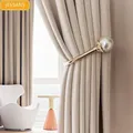 2024 Cream Beige Blackout Australian Cashmere Wool Velvet Insulation Curtain Custom Curtains for