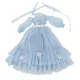 DBS kleid für Blyth Puppe ICY Licca Outfit Blau Kleid Blume Anzug Hochzeit Kleid Spitze Anime Puppe