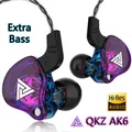 Original qkz ak6 stereo hifi kopfhörer extra bass kopfhörer mit mikrofon kupfer treiber inear kabel