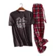 Plus Size Knit cotton Short sleeved trousers pajamas sets men pyjamas Sleepwear summer simple