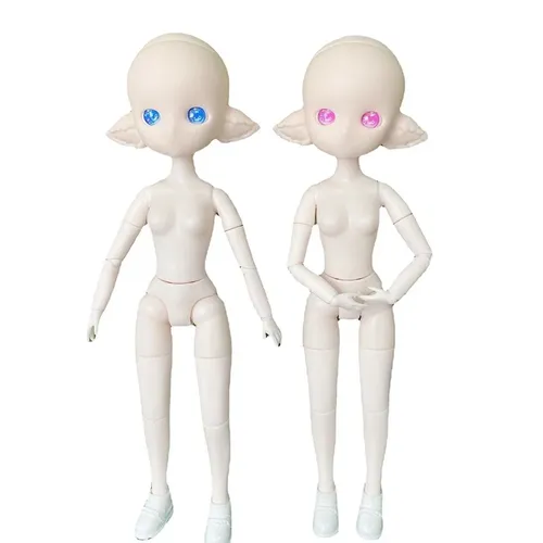 1/7 Bjd Elf Puppe Zubehör Ohne Make-Up Puppe Kopf 3D Augen 18 Gelenke Beweglichen Körper Kleid Up