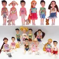 14Cm 5 Inch Doll Cute Mini Pet 5 Sets = 2 Dolls + 2 Sets of Clothes + Pets Barbies's Child Boy And