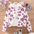 2023 Winter Big Girl Long Sleeve Hooded Flower Plush Coat Fashion Soft Comfortable Cotton Children's