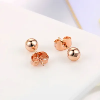 Einfache Stil Kleine Bean Rose Gold Farbe Farbe Sutd Ohrringe Modeschmuck ZYE422 ZYE445