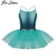 FEESHOW Glitter Mermaid Gymnastics Dress for Toddler Girl Dresses Ballet Dance Costumes Gym Leotard