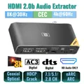 8k HDMI Switcher Audio Earc 7 1 ch AC3 Dtshd HDMI 2 0 B Splitter 1 in 2 Out Audio Extraktor 4k 60Hz