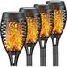 4 Pack Led Solar Torch Light with Flickering Flame Outdoor Waterproof Solar Torches Stake Lights Auto On/Off Solar Garden Lights Decorations (4 Pack)