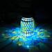 Neoglint Mosaic Solar Lanterns Outdoor Solar Hanging Lights Outdoor Waterproof Solar Table Lights for Garden Patio Yard Decor (Blue)