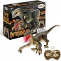 Thin Air Toys RC Dinosaur Toy: 18-Inch Velociraptor Lights Up Roars Walks Forward Back Left & Right Has Built-in Rechargeable Battery for 1 Full Hour of Play Includes Controller & USB Cable