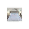 YhbSmt Soft Brushed 600TC Egyptian Cotton Duvet Cover Set With 3-Line Embroidery. Size:King/California King Color:Turquoise Blue
