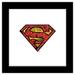Gallery Pops DC Comics Superman - S-Shield Comic Mosaic Logo Wall Art Black Framed Version 12 x 12