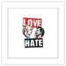 Gallery Pops DC Comics Harley Quinn - Harley Joker Love Hate Wall Art White Framed Version 12 x 12