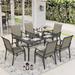 Sophia & William 7 Pieces Outdoor Patio Dining Set with 6Pcs Textilene Chairs & 1Pc Metal Table for 6-person