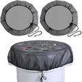 Rain Barrel Mesh Cover Happon 37inch 2 Pack Rainwater Collector Tank Net Cover with Drawstring Rain Water Collection Bucket Netting Rain Bucket Protector for Outdoor Garden Black