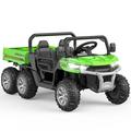 2-Seater Ride on Car 24V Kids Ride On Dump Truck Ride On Car with Remote Control Electric Utility Vehicles UTV Battery Powered 6 Wheeler with EVA Tires Wheels Kids Car to Drive(ship in 2 boxes)