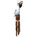 JIARUI 115G Cohasset Galvin Open Mouth Pelican Bamboo Wind Chime Approximately 15 Hand Carved Distressed White Finish