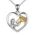KIHOUT Deals Heart Necklace For Girls Sterling Horse Jewellery Horse Gifts For Women Necklace Mother s Day Gift
