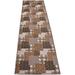 Size Runner Rug Nature Inspired Printed Roll Runner 26 Inch Wide X Your Length Choice Slip Skid Resistant TPR Backing (Patchwork Brown Taupe 27 Ft X 26 In)