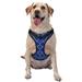 Bingfone Blue Gold Grid Lantern Shapes No Pull Dog Vest Harness For Small Medium Large Dogs Strap For Puppy Walking Training Dog Harness-Medium
