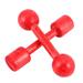 6pcs Hand Grip Dumbbell Wooden Fitness Dumbbell Portable Weight Lifting Dumbbell Gymnastic Equipment Props for Kids Gym Home (Red)
