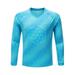 YEAHDOR Boys Youth Goalie T-Shirt Long Sleeve Padded Goalkeeper Jersey Uniform Football Soccer Training Tops Sky Blue 13-14