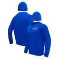Men's Pro Standard Royal Buffalo Bills Crewneck Pullover Sweater & Cuffed Knit Hat Box Gift Set