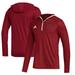 Men's adidas Scarlet Arkansas State Red Wolves Team Issue Long Sleeve Quarter-Zip Hoodie T-Shirt