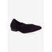 Extra Wide Width Women's Ramsey Flat by Ros Hommerson in Black Kid Suede (Size 6 1/2 WW)