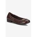 Women's Trista Flat by Easy Street in Brown Leather Patent (Size 8 M)