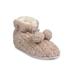 Women's Quilted Teddy Bear Slipper Boot With Poms Slippers by GaaHuu in Cocoa (Size S(5/6))