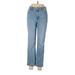 Simply Vera Vera Wang Jeans - Mid/Reg Rise Straight Leg Boyfriend: Blue Bottoms - Women's Size 8 - Medium Wash