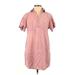 Universal Thread Casual Dress - Shift Collared Short sleeves: Pink Print Dresses - Women's Size X-Small