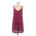 Theory Casual Dress - DropWaist V-Neck Sleeveless: Burgundy Dresses - Women's Size 8