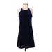 Aqua Casual Dress - Mini Crew Neck Sleeveless: Blue Solid Dresses - Women's Size Small