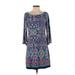 Laundry by Shelli Segal Casual Dress - Shift: Blue Baroque Print Dresses - Women's Size X-Small